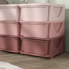 HOMCOM Kids Storage Unit, with Nine Drawers - Pink - 9