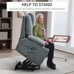 HOMCOM Lift-And-Recline Massage Armchair, with Heat - Grey - 4