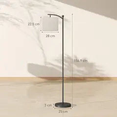 HOMCOM LED Floor Lamp with Remote Control - Black - 3