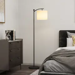 HOMCOM LED Floor Lamp with Remote Control - Black - 2