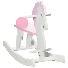 HOMCOM Kids Rocking Horse, with Handlebar, Foot Pedal - Pink - 1