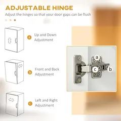 HOMCOM Kitchen Cupboard with 6-tier Shelving, Freestanding Storage Cabinet Sideboard, Pantry Cupboard with 3 Open Compartments and Double-door Cabinet with Adjustable Shelves, White - 8