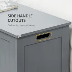 HOMCOM Large Storage Box Toy Chest Cabinet Container Unit Organizer with Lid & Safety Hinges, Grey - 6