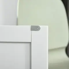 HOMCOM Kitchen Island Utility Cart, with 2 Storage Drawers & Cabinets for Dining Room, White - 8