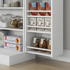 HOMCOM Kitchen Cupboard 6-tier Door Racks Freestanding Multi-Storage with Adjustable Shelves, White - 9
