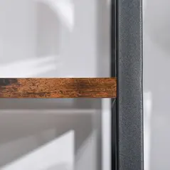 HOMCOM Ladder Shelf, Bookshelf, 4-Tier Industrial Storage Rack for Living Room, Bedroom, Kitchen, Rustic Brown and Black - 9