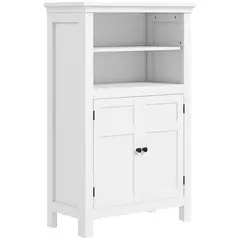 HOMCOM Multi-Storage Modern Bathroom Cabinet - White - 1
