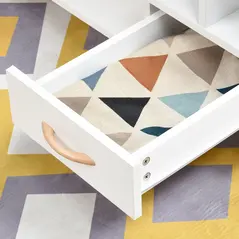 HOMCOM Modern Minimalism Coffee Table with Storage, Sofa Side Table with Shelf & Drawer for Living Room Reception Room, White - 9