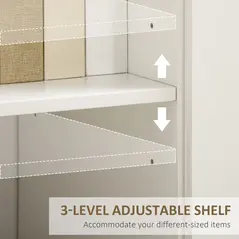 HOMCOM Modern Sideboard Storage Cabinet, Free Standing Accent Cupboard with Drawer, 2 Doors for Bedroom, Living Room, Hallway, White - 5