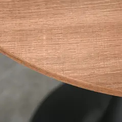 HOMCOM Modern Round Dining Table Leisure Coffee Bistro Table with Metal Base for Kitchen & Dining Room Brown - 9