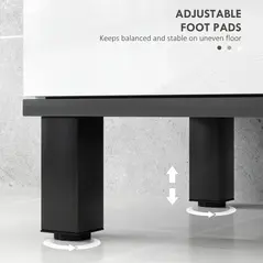 HOMCOM Modern Under-Sink Bathroom Cabinet - High Gloss White - 8