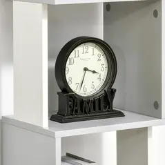 HOMCOM Modern 5-Tier Bookshelf, Freestanding Bookcase Storage Shelving for Living Room Home Office Study, White and Light Grey - 9