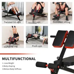 HOMCOM Multifunction Weight Bench with 2 Dumbbells, 7-Level Adjustable Hyper Extension Sit-up Bench - 5