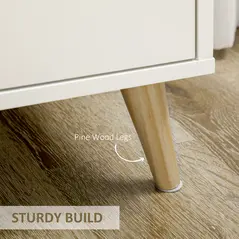 HOMCOM Modern Sideboard Storage Cabinet, Free Standing Accent Cupboard with Drawer, 2 Doors for Bedroom, Living Room, Hallway, White - 6