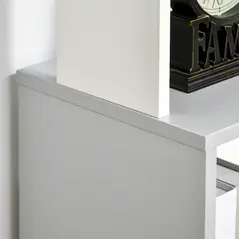 HOMCOM Modern 5-Tier Bookshelf, Freestanding Bookcase Storage Shelving for Living Room Home Office Study, White and Light Grey - 8