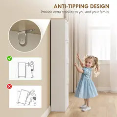 HOMCOM Modern Compact Four-Drawer Shoe Storage Cabinet - White - 7