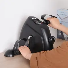 HOMCOM Mini Exercise Bike, Portable Pedal Exerciser, Under Desk Bike with LCD Display for Legs and Arms Training, Black - 2