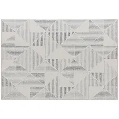HOMCOM Modern Area Rug, Geometric Pattern Non-Slip Washable Rug, Soft Floor Carpet for Living Room, Bedroom, Dining Room, Home Office, 230 x 160 cm, Grey - 1