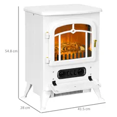 HOMCOM Modern Electric Fireplace, Freestanding Electric Stove Fire with Flame Effect, 950/1850W, White - 3