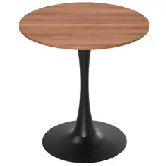 HOMCOM Modern Round Dining Table Leisure Coffee Bistro Table with Metal Base for Kitchen & Dining Room Brown - 1