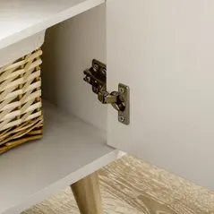 HOMCOM Modern Sideboard Storage Cabinet, Free Standing Accent Cupboard with Drawer, 2 Doors for Bedroom, Living Room, Hallway, White - 9