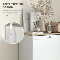 HOMCOM Modern Compact Three-Drawer Shoe Storage Cabinet - White - 7