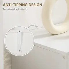 HOMCOM Modern Sideboard Storage Cabinet, Free Standing Accent Cupboard with Drawer, 2 Doors for Bedroom, Living Room, Hallway, White - 7