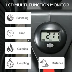 HOMCOM Mini Manual Elliptical Bike, Compact Elliptical Cross Trainer Fitness Workout w/ LCD Monitor, Anti-Slip Pedals, Adjustable Resistance for Home Office - 4