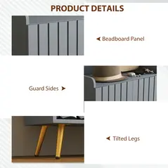 HOMCOM Modern Shoe Cabinet with 2 Doors, Open Shelf and Adjustable Shelves, 15 Pair Hallway Shoe Cupboard, Entryway Storage Unit, Light Grey - 7