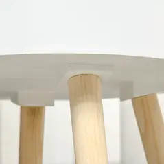 HOMCOM Modern Side Table with Hidden Storage Space, Round Night Stand with Removable Tray Wood Frame End Coffee Table for Living Room, Set of 2, White - 8