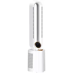HOMCOM Multi-Mode Bladeless Tower Fan and Humidifier - White - 1