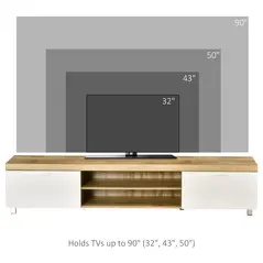 HOMCOM Modern TV unit Cabinet Entertainment Centre for TVs up to 90" w/ Cabinet Shelf for Living room Bedroom - 8