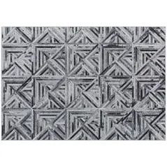 HOMCOM Modern Area Rug, Triangle Pattern Non-Slip Washable Rug, Chenille Floor Carpet for Living Room, Bedroom, Dining Room, Home Office, 290 x 200 cm, Black - 1
