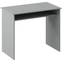HOMCOM Modern Computer Desk, Home Office Table, Small Writing Desk with Storage Shelf, 90 x 50cm, Grey - 1