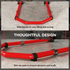 HOMCOM Motorcycle Stand, Front/Rear Paddock Stand, with 390 kg Weight Capacity, Red - 7
