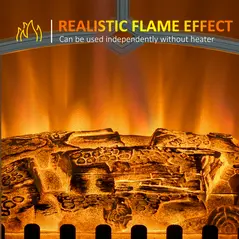 HOMCOM Modern Electric Fireplace, Freestanding Electric Stove Fire with Flame Effect, 950/1850W, White - 5