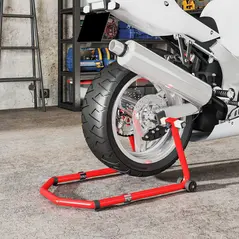 HOMCOM Motorcycle Stand, Front/Rear Paddock Stand, with 390 kg Weight Capacity, Red - 8