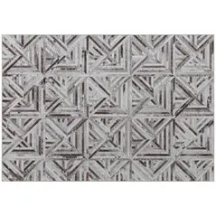 HOMCOM Modern Area Rug, Triangle Pattern Non-Slip Washable Rug, Chenille Floor Carpet for Living Room, Bedroom, Dining Room, Home Office, 290 x 200 cm, Brown - 1