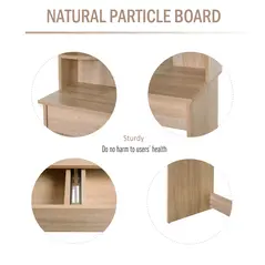 HOMCOM Modern Dressing Table Writing Desk W/ Mirror, Big Drawers, 2-Tier Open Shelf For Home Bedroom Natural - 6