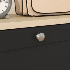 HOMCOM Modern Compact Three-Drawer Shoe Storage Cabinet - Black - 9