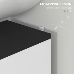 HOMCOM Modern Under-Sink Bathroom Cabinet - High Gloss White - 7