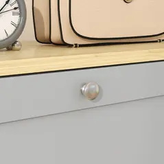 HOMCOM Modern Compact Three-Drawer Shoe Storage Cabinet - Grey - 9