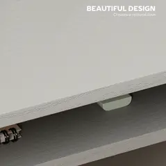 HOMCOM Modern Computer Desk, Home Office Table, Small Writing Desk with Storage Shelf, 90 x 50cm, Grey - 5