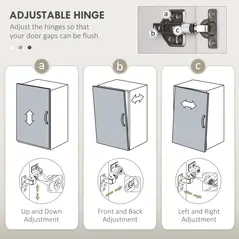 HOMCOM Modern Under-Sink Bathroom Cabinet - High Gloss White - 9