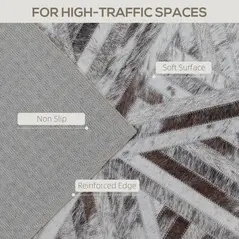 HOMCOM Modern Area Rug, Triangle Pattern Non-Slip Washable Rug, Chenille Floor Carpet for Living Room, Bedroom, Dining Room, Home Office, 230 x 160 cm, Brown - 4