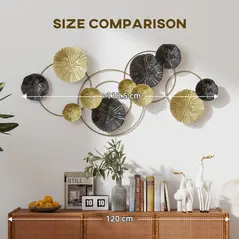 HOMCOM Metal Wall Art, Modern Hanging Wall Decor with Multi-Disc Design for Living Room - 7