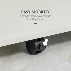 HOMCOM Multi-Storage Compact Work Desk, with Wheels - White - 5