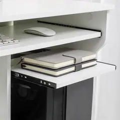 HOMCOM Multi-Storage Compact Work Desk, with Wheels - White - 9