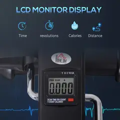 HOMCOM Mini Exercise Bike, Portable Pedal Exerciser, Under Desk Bike with LCD Display for Legs and Arms Training, Black - 5