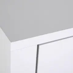 HOMCOM Modern Bedside Table, Nightstand with Drawer Shelf, End Table for Living room, Bedroom White - 8